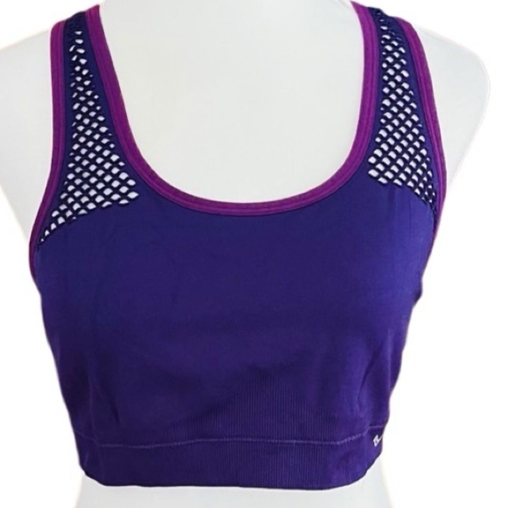 Saucony Purple Mesh light compression Sports Bra size XL